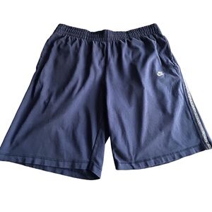 Vintage nike shorts Size Large 100% Cotton Blue White Stripes Pockets